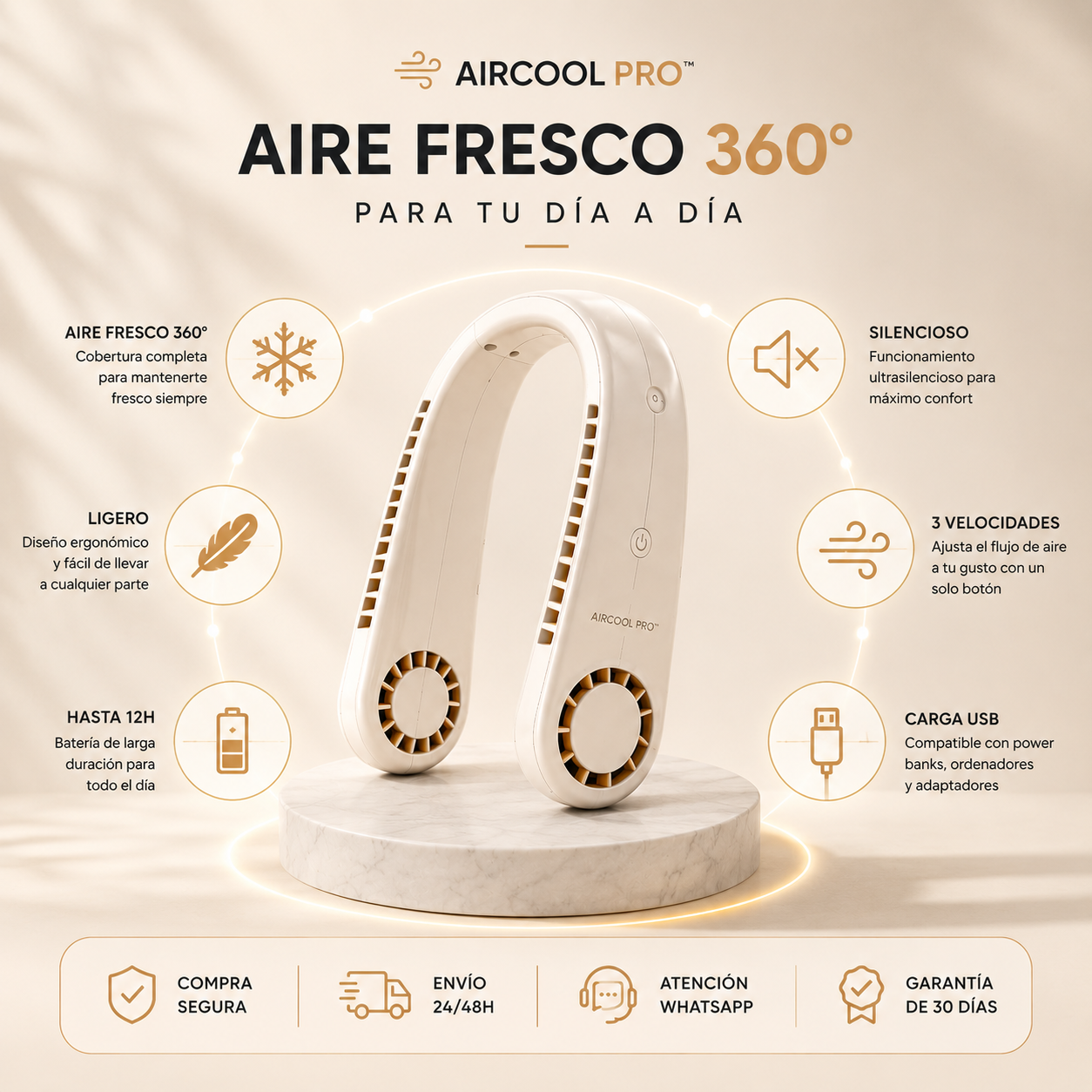 AirCool Pro™ | Ventilador de Cuello