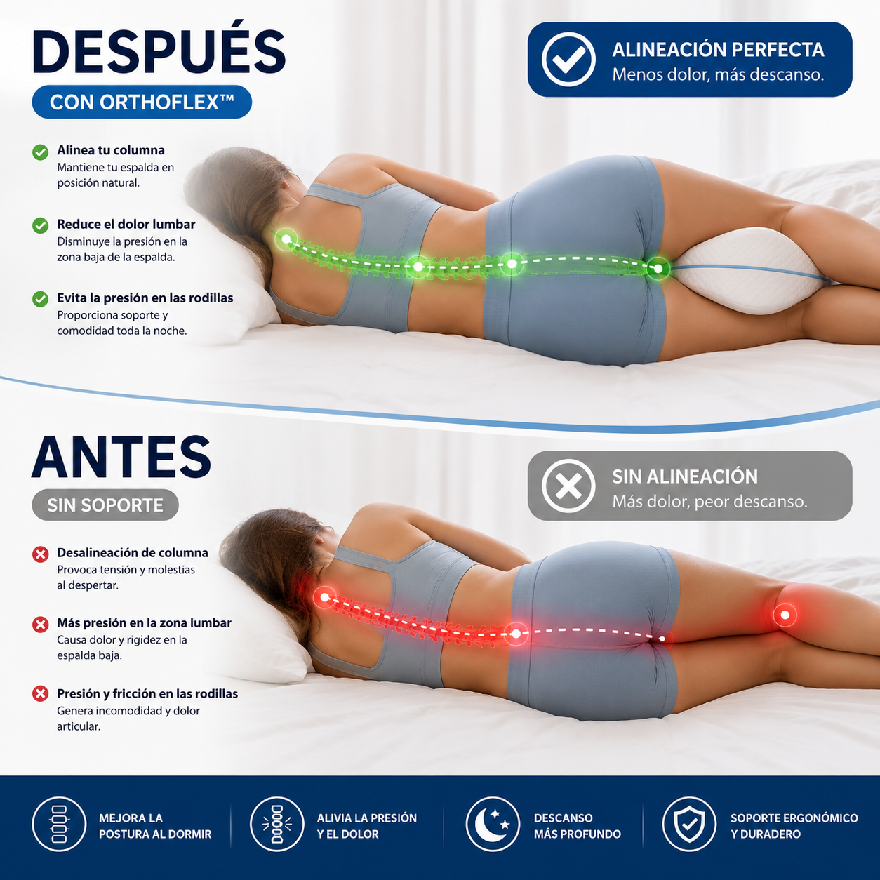 OrthoFlex™ Almohada para Piernas