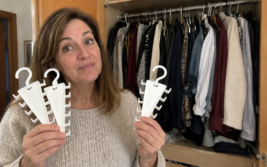 Cliente con su organizador de ganchos