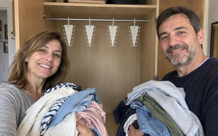 Cliente con su organizador de ganchos