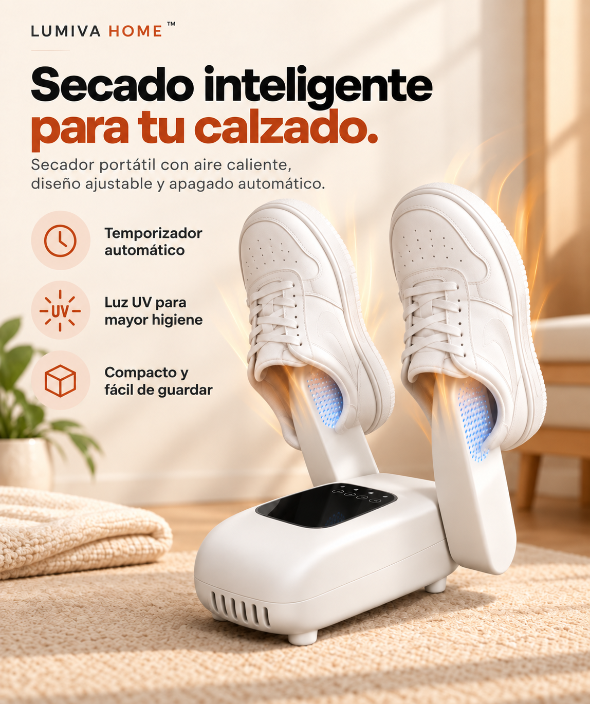 Secador de zapatos portátil