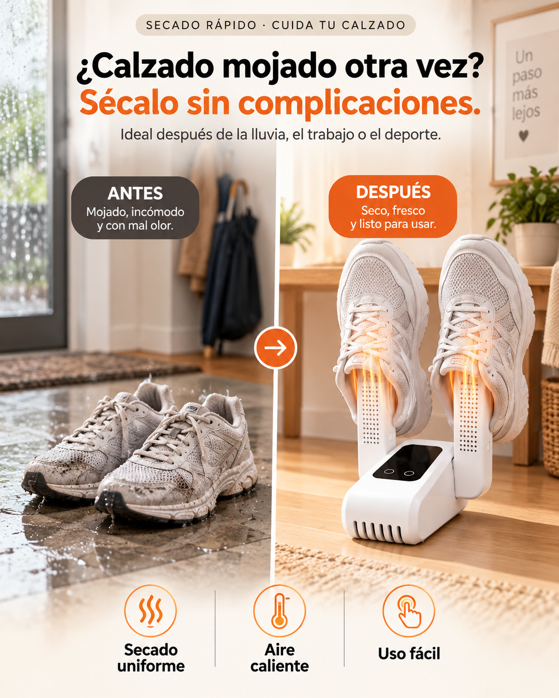 Secador de zapatos portátil