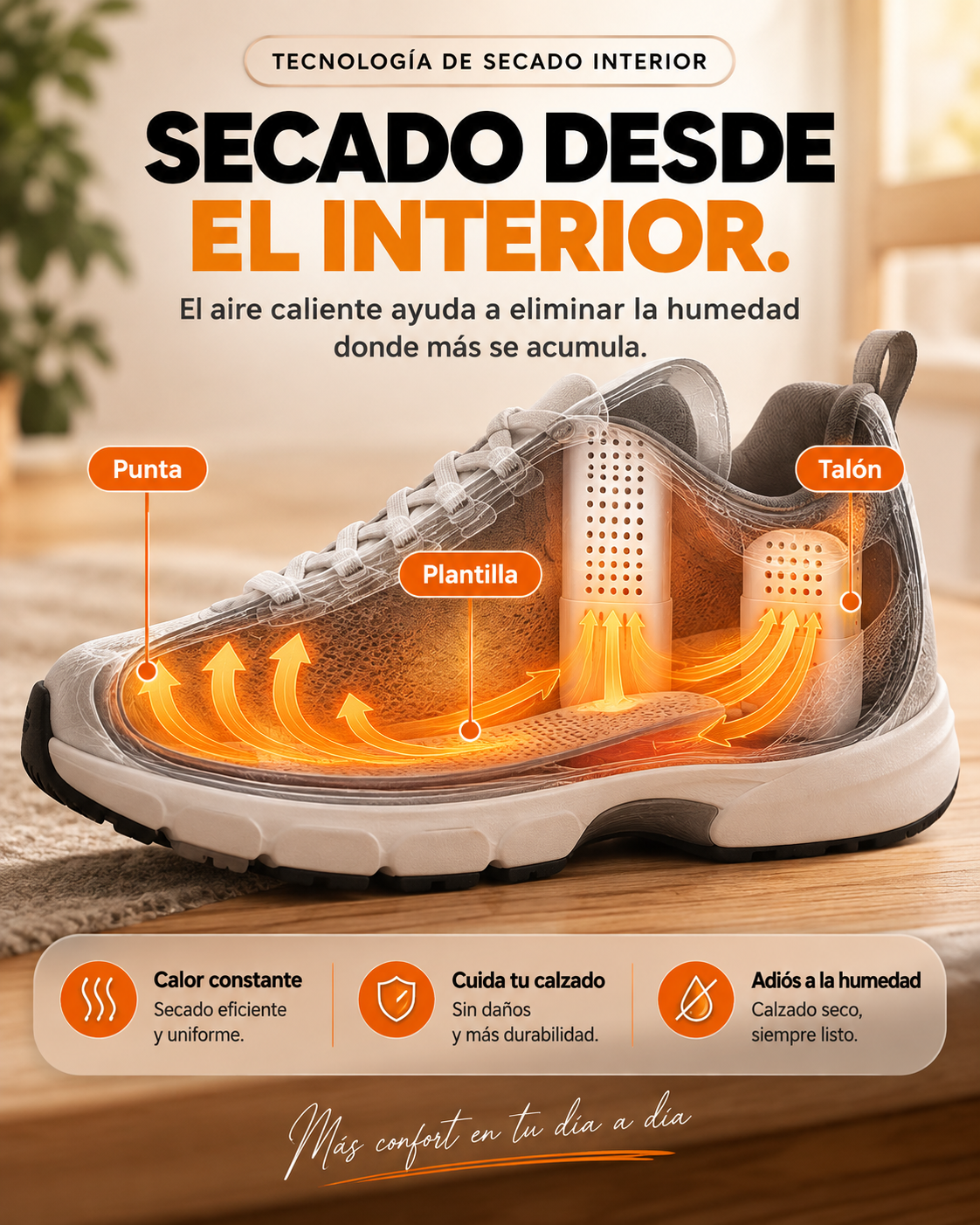 Secador de zapatos portátil
