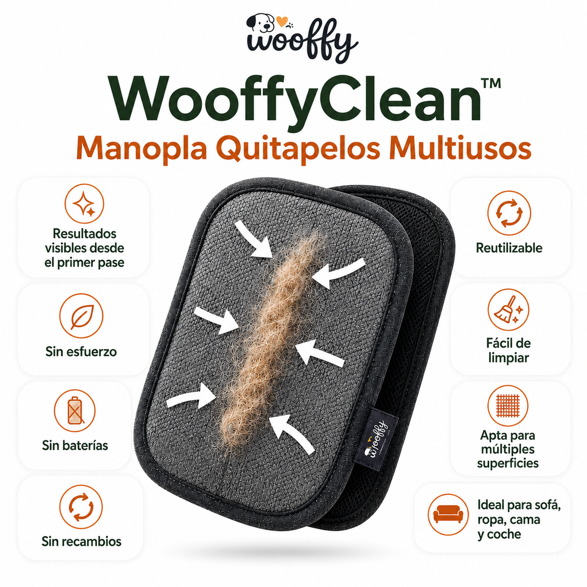 WooffyClean™ Manopla Quitapelos Multiusos