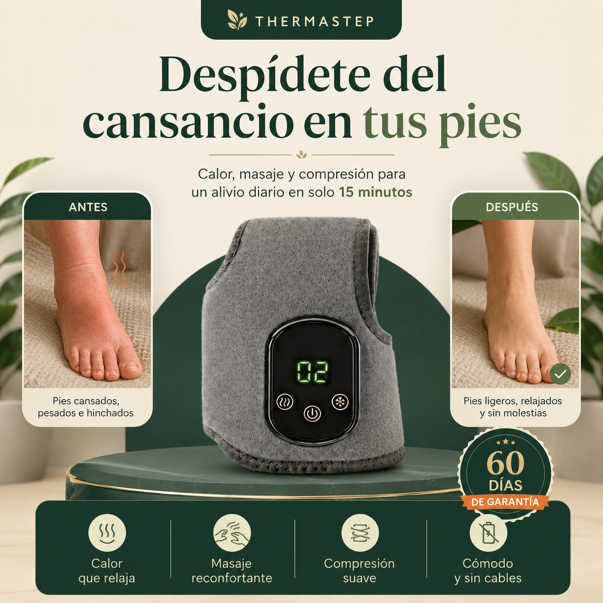 ThermaStep™— Masajeador Térmico Inteligente 3 en 1
