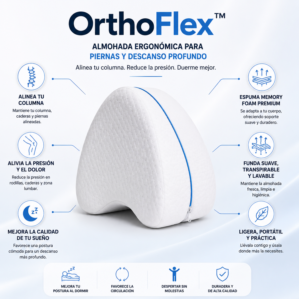 OrthoFlex™ Almohada para Piernas