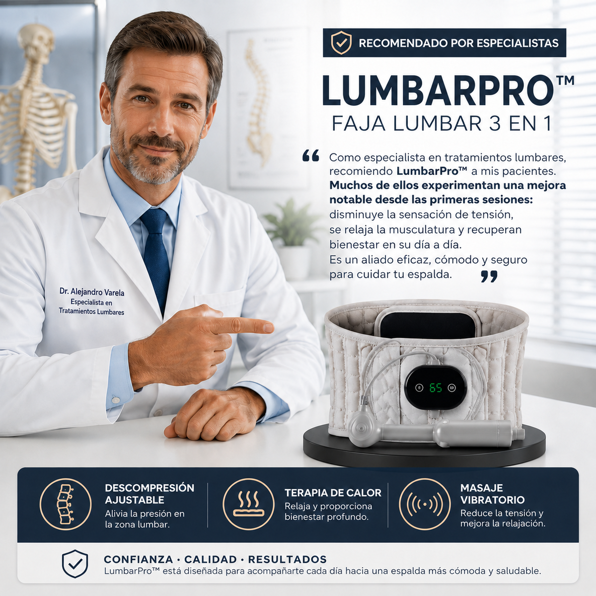 La zona lumbar necesita algo más que simple sujeción