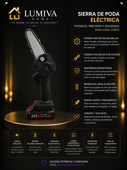 SIERRA MECÁNICA RECARGABLE 24 W - MEGA CORTE