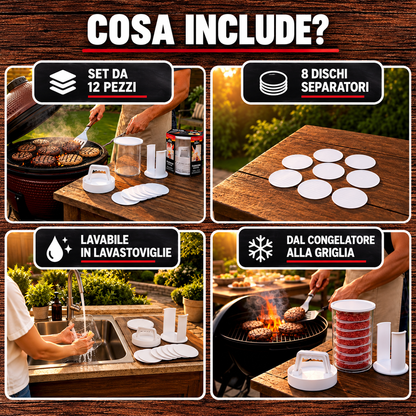 BurgerStack™ – Pressa per Hamburger Perfetti.