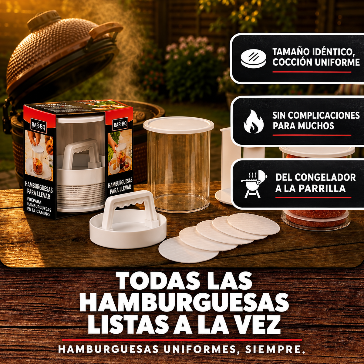 BurgerStack™ – Prensa para Hamburguesas Perfectas