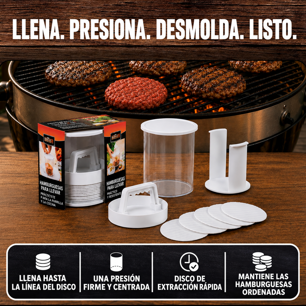 BurgerStack™ – Prensa para Hamburguesas Perfectas