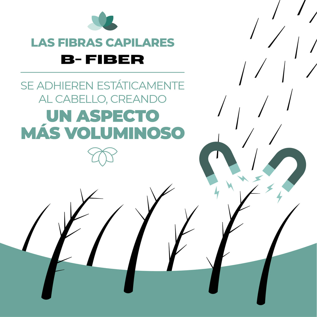 adhesión estática fibras capilares